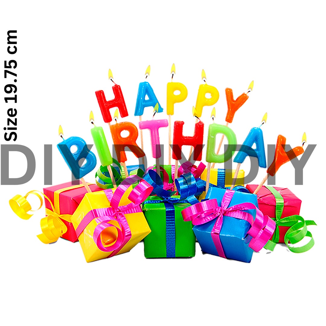 Happy Birthday Iron on Heat Transfer Sticker for Tshirts Bags Tops