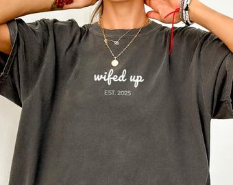 Camisa personalizada para esposa, camisa con colores cómodos, camisa para recién casadas, camisa para casadas, camisa para regalo de boda, camisa para matrimonio, camisa para la vida de esposa