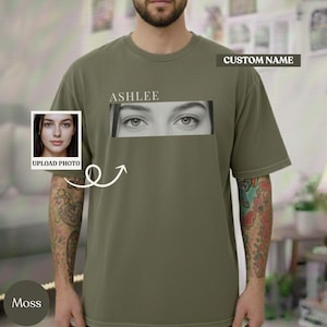 Personalized Photo Human Eyes Shirt, Vintage Custom Girlfriend Boyfriend Comfort Colors Shirt, Boyfriend Gifts, Eye Love You, Your Eyes Gift