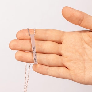 FUCK TRUMP Bar Necklace, 18k Gold Fuck Trump Jewelry, Silver Custom Subtle Anti Trump Gift for Democrat, Liberal Fine Jewelry, Feminist Gift image 5