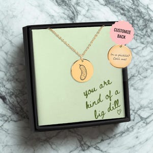 Collana personalizzata con sottaceti positivi, regalo per gli amanti dei sottaceti, gioielli personalizzati con sottaceti, ciondolo con sottaceti, simpatico regalo vegetariano per un amico, regalo per buongustai