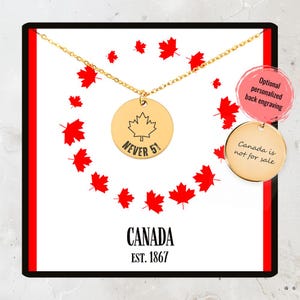 Never 51 Ellenbogen Kanada Halskette, Kanada nicht zu verkaufen Geschenk, kanadischer Stolz Schmuck, Anti Trump Statement Halskette, Ahornblatt Anhänger 2025