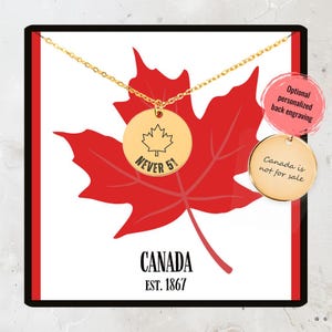 Never 51, Ellenbogen Kanada Halskette, Kanada ist nicht zu verkaufen, kanadischer Stolz Schmuck, Anti Trump Statement Halskette, Ahornblatt Anhänger Geschenk