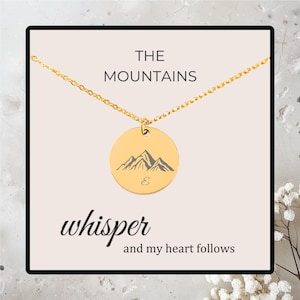 Custom Mountain Initial Necklace, Dainty Mountain Jewelry, Nature Lover, Wanderlust Graduation Gift, Landscape Jewelry, Gift for Girlfriend