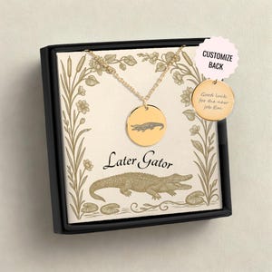 Collar "Later Caimán", joyería personalizada de despedida para compañeros de trabajo, regalo para un amigo que deja el trabajo, regalo de despedida para un compañero de trabajo, regalo sarcástico y divertido para el jefe.
