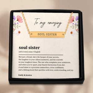 Personalized Soul Sister Necklace, Friendship Jewelry, Best Friend Gift Idea, BFF Besties, Bestfriend Gift for Women,Friendship Gift for Her