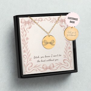 Colar Coquette para Madrinhas, Presente Personalizado para Pedido de Madrinha, Joias Personalizadas 18k para Madrinhas, Dê o Nó, Obrigada por Ser Minha Madrinha