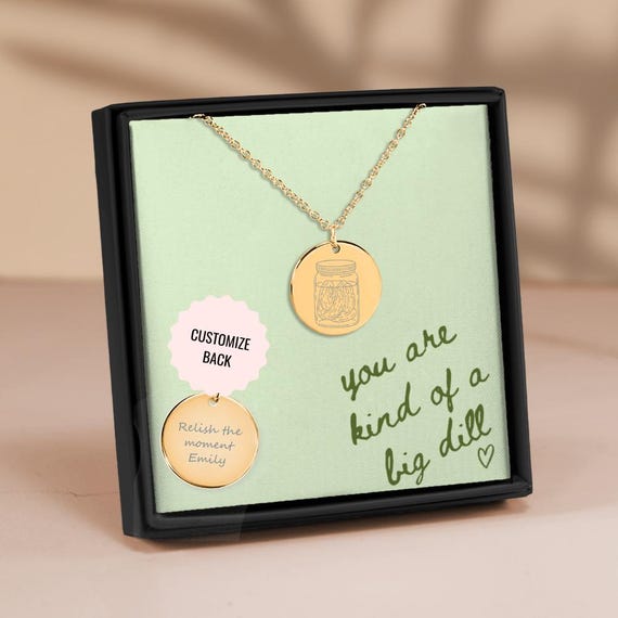 Positive Pickle Jar Necklace, Custom Pickle Lover Gift