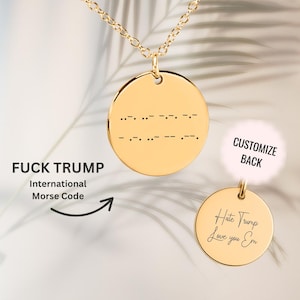 Personligt halsband för morsekod, smycken för aktivister, subtilt halsband för anti-Trump, motståndshalsband, gåva för bekämpa trumpism