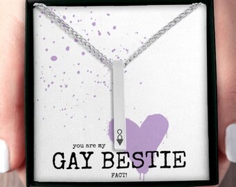 Gay Guy Best Friend Birthday Gifts, Gay BF Gifts, Gay Best Friend Necklace, Gay Best Friend Gifts for Men, Gold Gift Gay Male Best Friend