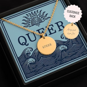 Queer ketting, gepersonaliseerd Queer Pride-cadeau, aangepaste LGBTQ-sieraden, sieraden Lesbian Pride, LGBTQ Pride-sieradencadeau, Gay Pride-sieraden