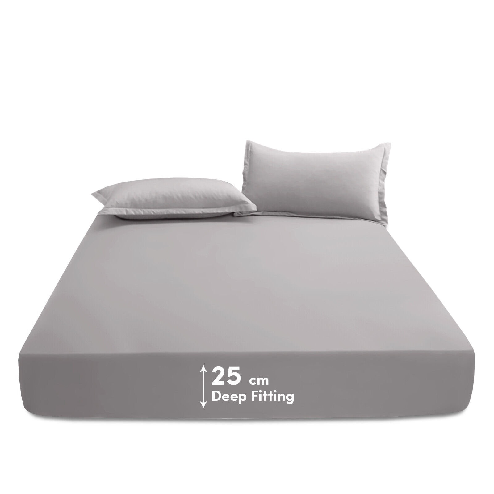 Extra Deep 25cm Full Fitted Sheets Elastic Bed Sheets Single Double