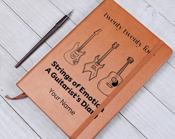 Guitarist's Personalized Notebook, Customised Guitarist's Diary, Custom Music Journal, Band Member's Diary, Custom Leather Journal Guitarist