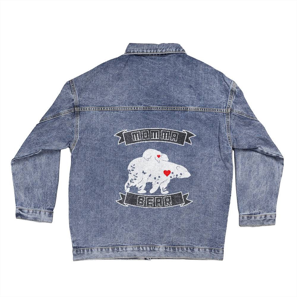 Momma Bear Womens Oversized Denim Jacket Mothers Day Jeans Jacket Demin Jacket Gift for Mom Mom s Birthday Gift Gift for Mommy Gift For Etsy