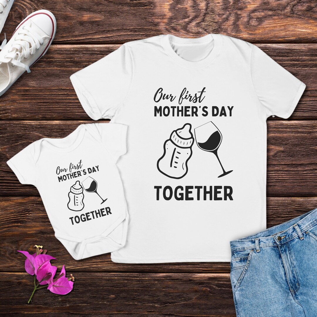 Our First Mother Day Together Tee, Mom Kid Matching Shirt, Matching ...
