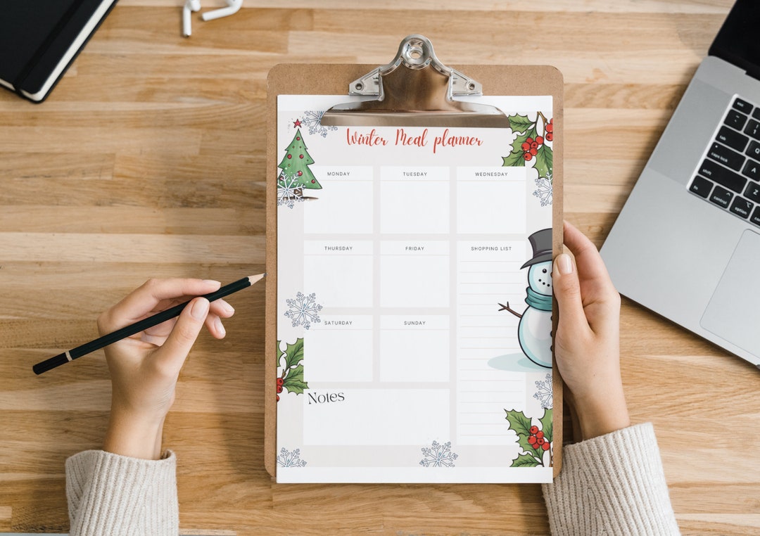 Holiday Meal Planner, Printable Download, Printable Meal Planner - Etsy