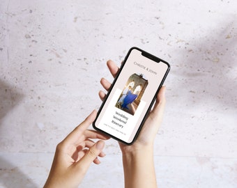 Mobile Wedding Itinerary Template Modern Minimal Classic for Guests, Editable on Canva