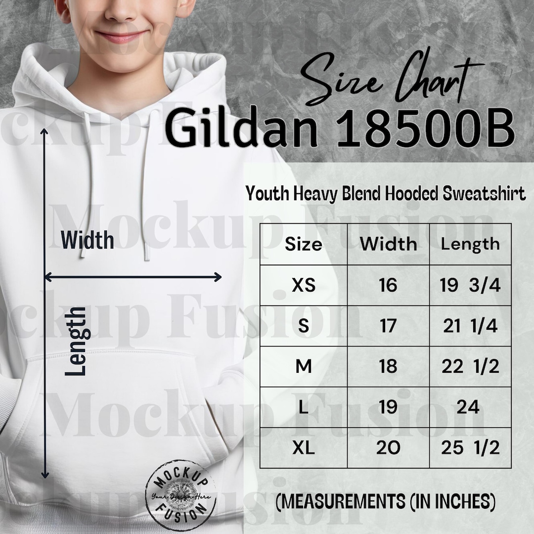 White Youth Hoodie Sweatshirt Size Chart,hooded Sizing,hoodie Sizing