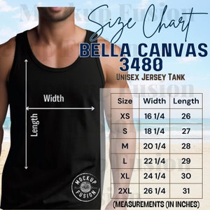 Bella Canvas Tanktop sizing,Bella Canvas 3480 SizeChart,Unisex Tanktop size chart,,Size guide tanktop,Tanktop size guide,SizeChart