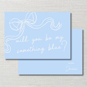 Kaart voor iets blauws bruidsmeisje | Digitale download: 5 x 7 inch