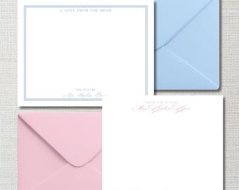 Bridal Notecards: A Note from the Bride  | Custom Bridal Stationary | Custom Wedding Thank You Notes | A2 & A7