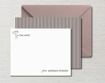 Personalized A Tini Note Espresso Martini Stationery Set: Custom Note Cards