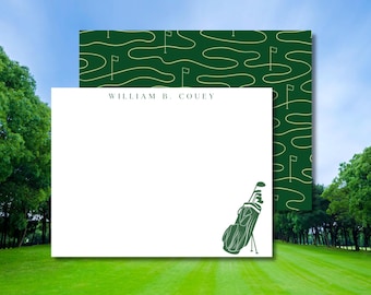 Par for the Course Personalized Golf Stationery Set: Custom Note Cards, Golf Lover Gift
