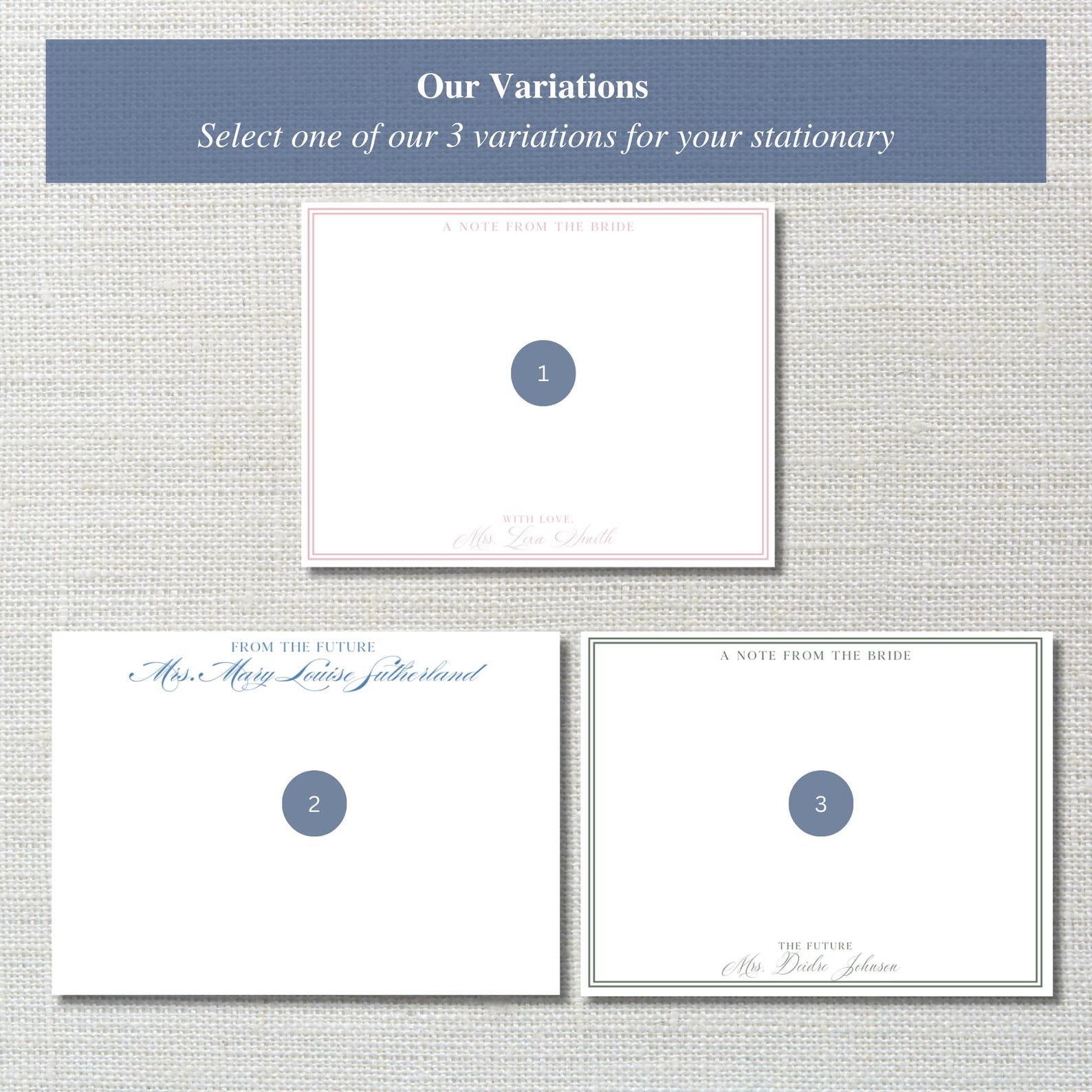 Notepage Wedding Bridal Notecards: A Note From the Bride | Custom Bridal Stationary ...