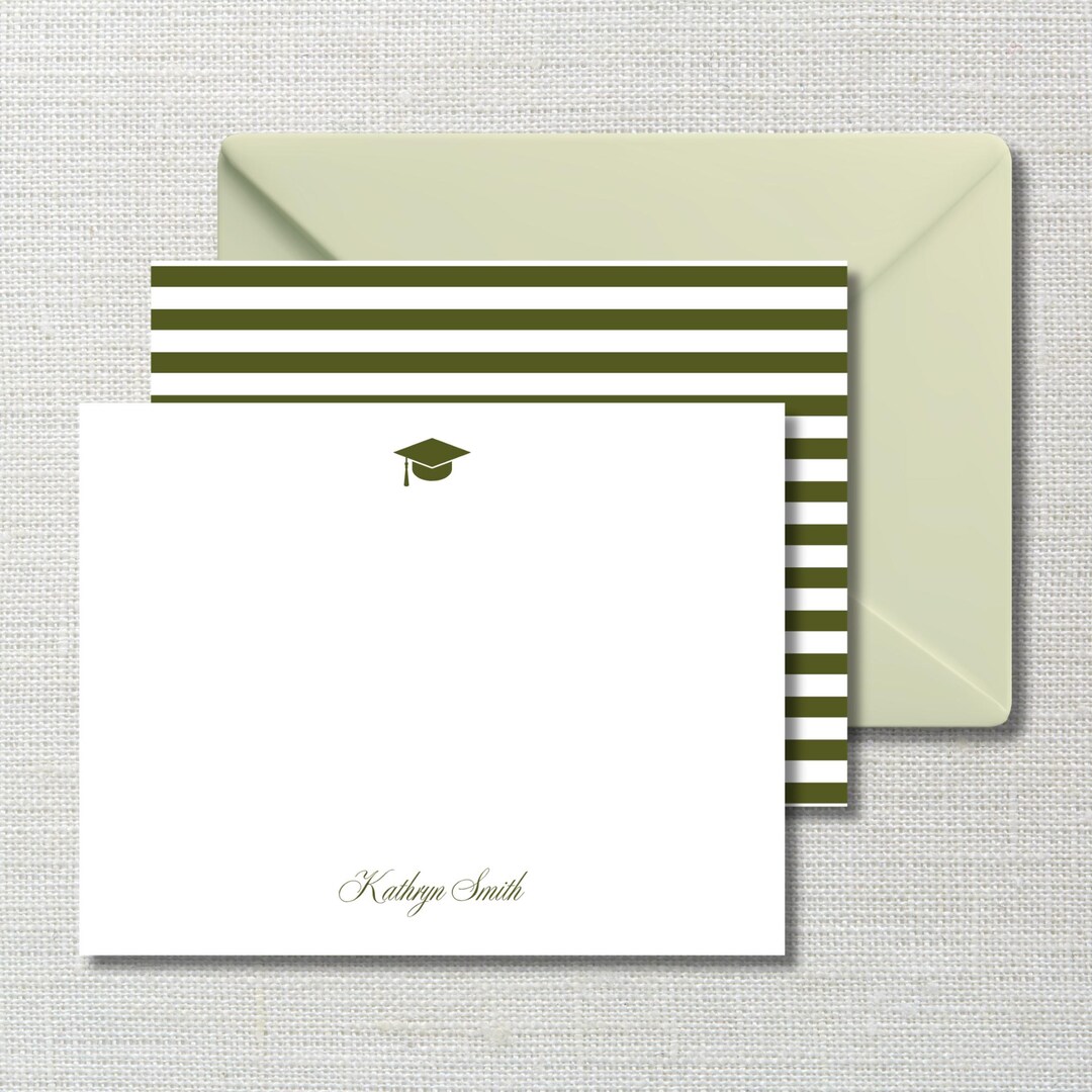 Classic Personalized Graduation Stationery | Custom Grad Note Cards ...