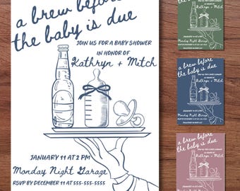 Brewery Baby Shower Invitation – Beer & Bottle Design (Digital Download)