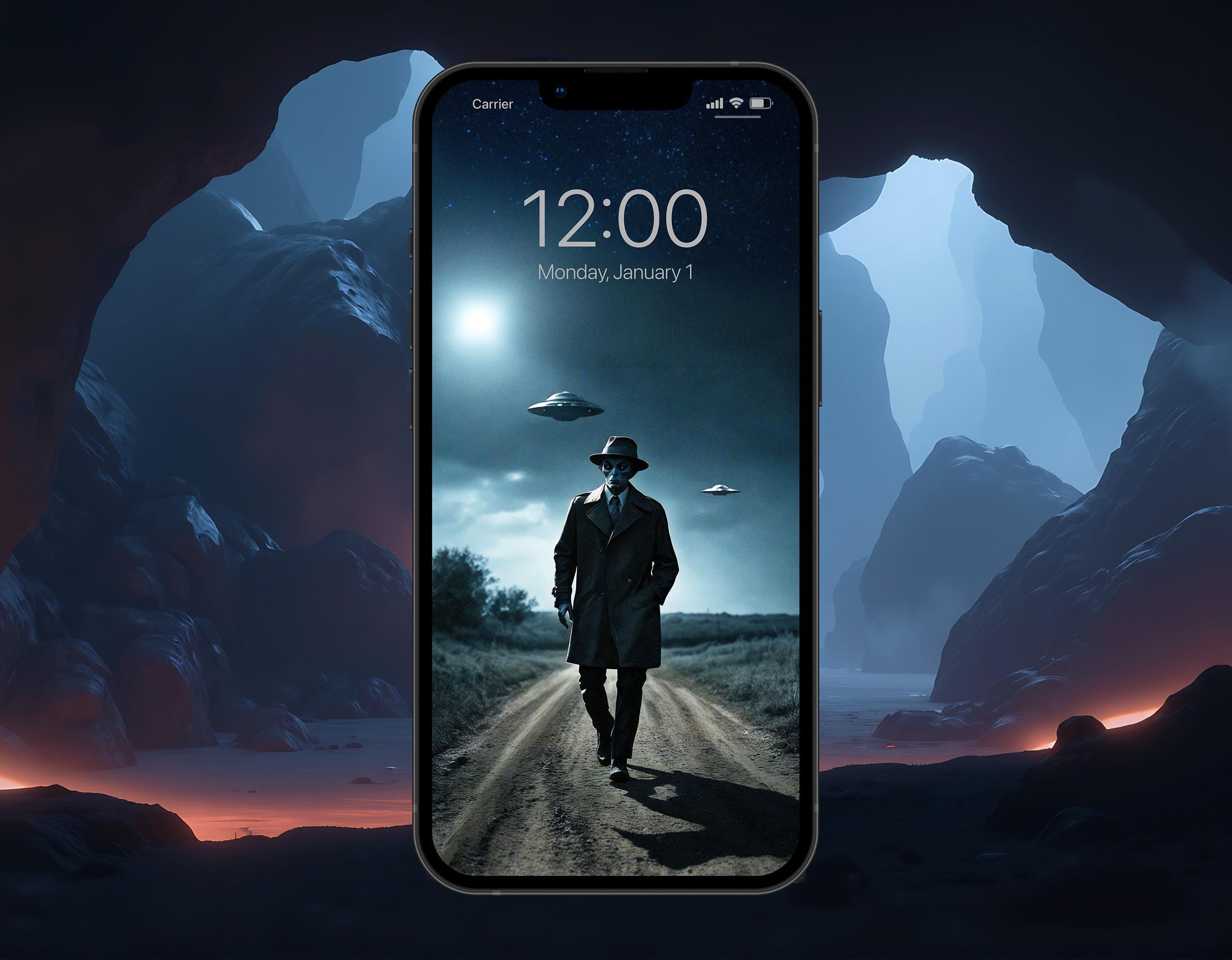 Alien Visitor Smartphone Wallpaper!