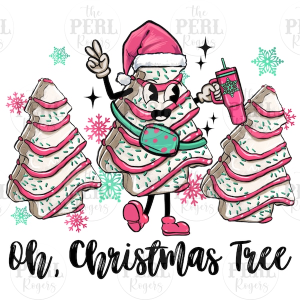 Oh Christmas tree cakes png sublimation design download, Merry Christmas png, Christmas cake png, Happy New Year png, sublimate download
