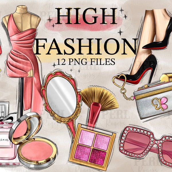 High Fashion Clipart Set, Mode Clipart, Mode-Set, Mode-Illustration, Mix und Match anpassbare High Fashion