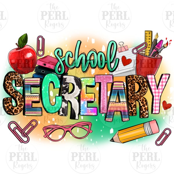 Schulsekreterin png Sublimationsdesign Download, zurück zu Schule png, Schulleben png, Sekretärin png, sublimieren Designs herunterladen