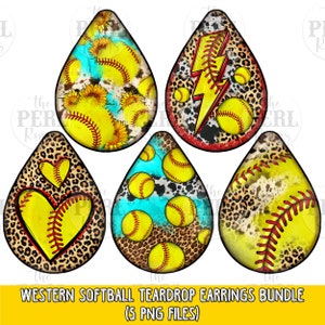 Softball cowhide leopard teardrop earrings png sublimation design bundle, Softball game png, sport bundle png, sublimate designs download