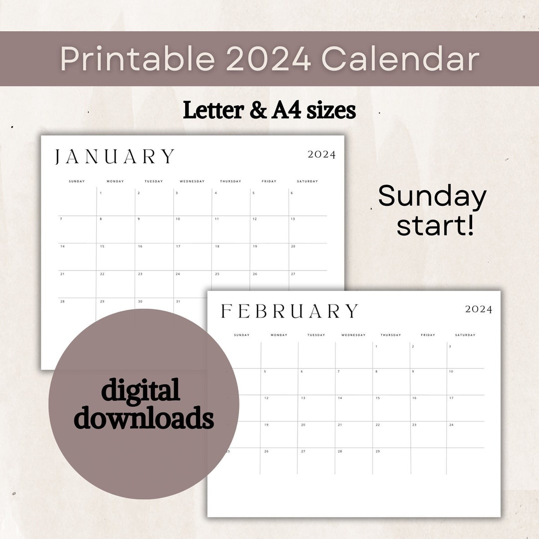 Calendario imprimible moderno, Calendario 2024, Regreso a clases ...