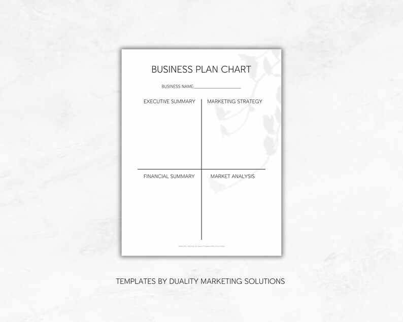 Business Plan Chart Template Small Business Template for Beginners ...