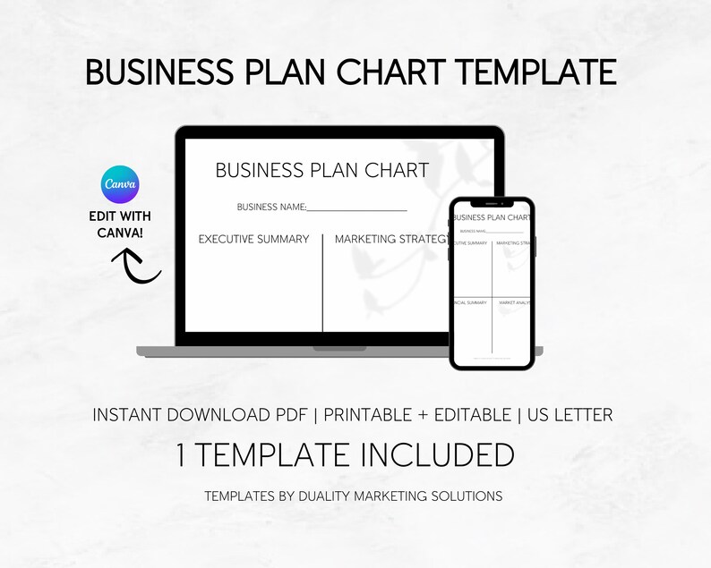 Business Plan Chart Template Small Business Template for Beginners ...