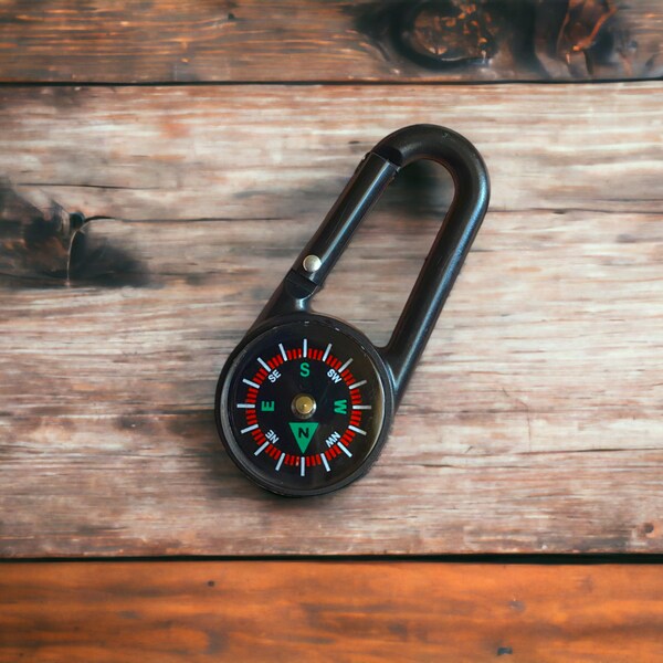 Engraved Compass Keychain Etsy