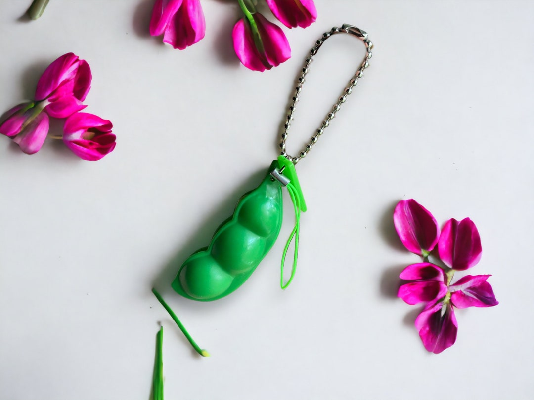 Soya Bean Keychain Edamame Keychain Bean Charms Stress Toy Relief Soft