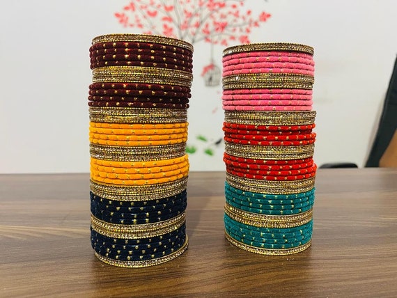Silk thread bangles with latkan deals