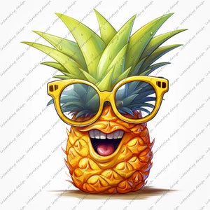 Summer Pineapple, Glasses Pineapple Png, Hello Summer Png, Summer Clip Art Png, Instant Download, Png Sublimation Design