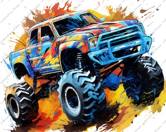 Monster Trucks Png , Monster Trucks Clip Art , Monster Trucks, Monster Trucks Dye Sublimation Design , Digital Download
