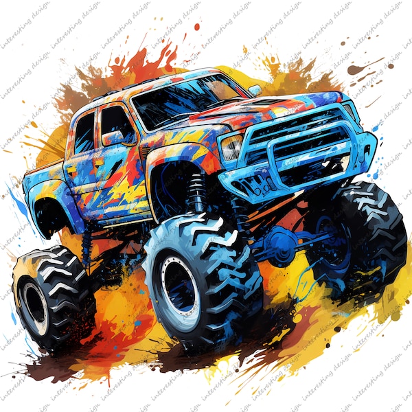 Monster Trucks Png , Monster Trucks Clip Art , Monster Trucks, Monster Trucks Dye Sublimation Design , Digital Download