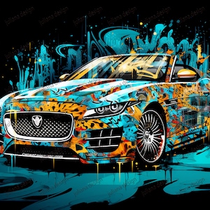 Cool Supercar PNG | Fast Cars Graphic T-Shirt Digital File, Graffiti, Urban Sublimation, Sports Car DTG Clipart