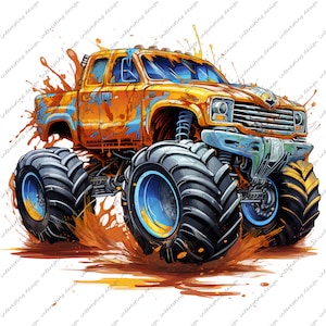 Monster Trucks Png , Monster Trucks Clip Art , Monster Trucks, Monster Trucks Dye Sublimation Design , Digital Download