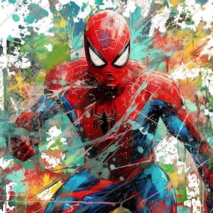 spiderman superhero design, hero kid shirt, watercolor, digital, clip art, transfer, shirt, printable, print, download