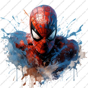 Spiderman Superhelden Design, Held Kid Shirt, Aquarell, digital, ClipArt, transfer, shirt, printable, print, download