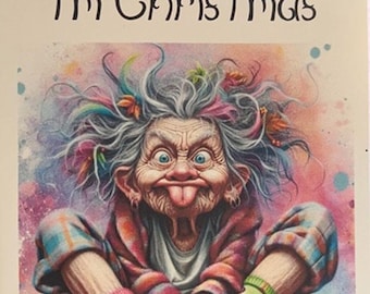 Humorous Quirky Old Woman Christmas Greeting Card