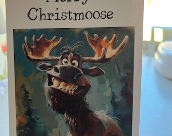 Humorous Greeting Card - Merry Christmoose - 1
